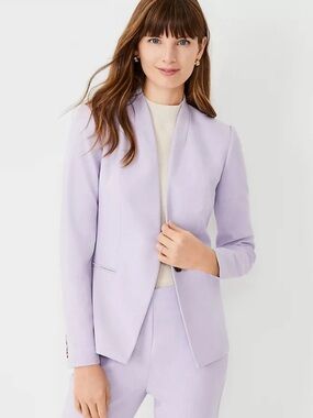 Ann Taylor Petite Lavender Pantsuit Blazer Ankle Pants 12P NWT